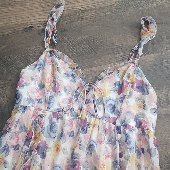 Abercrombie & Fitch floral chiffon sundress, sz M - Picture 3 of 7